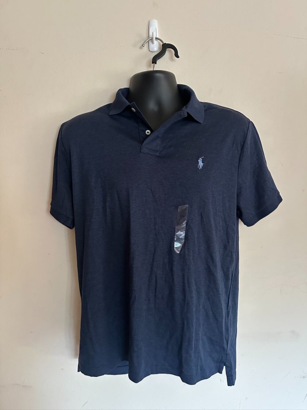 NWT! Polo Ralph Lauren Men's Polo Shirt Size L In Spring Navy Custom Slim Fit